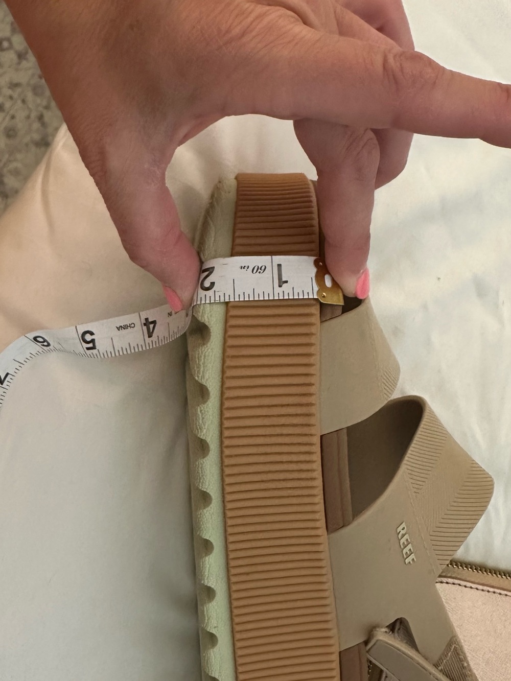 Reef Women's Water Higher Vista Platform Sandals in Beige and Tan - Picture 11 of 12